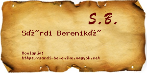 Sárdi Bereniké névjegykártya